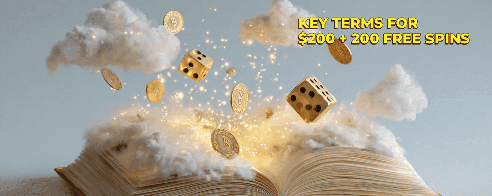 Key terms for $200 no deposit bonus